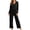 Black, variant on Women's Pajama Sets with Built In Bra V Neck Long Sleeve Tops with Pants 2 Piece Sleepwear Lightweight Soft Comfy Lounge Set