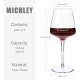 thumbnail image 3 of MICHLEY Verres à Vin Flottants pour Piscine, Grands Verres à Vin Rouges Modernes Ensemble de 4, Plastique Tritan Incassable Bourgogne Vaisselle à Pied Réutilisable 15oz, 3 of 7