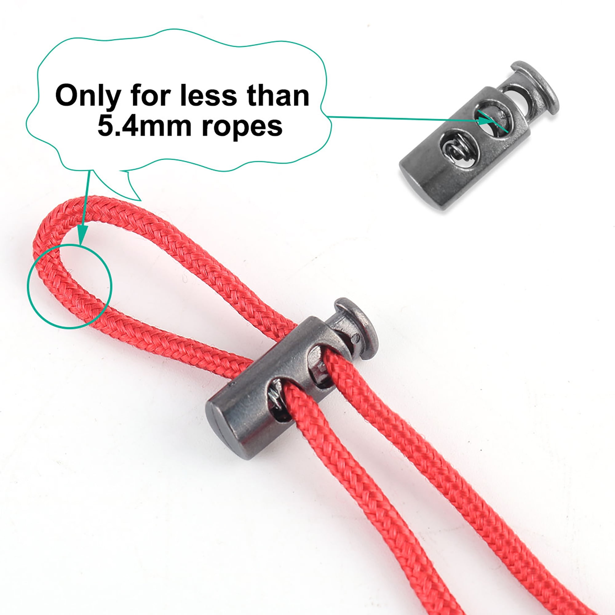 25pcs Spring Cord Locks Plastic Cord Fastener Double Holes Toggle