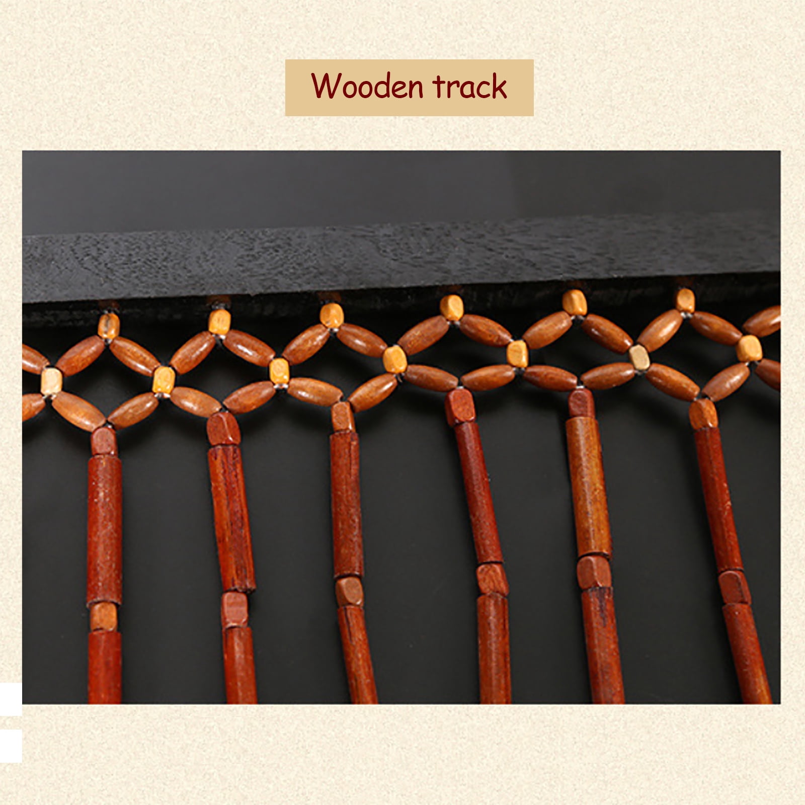 Autrinix Boho Beaded Door Curtains 27 Strands with Bamboo & Wood - Polyester Cotton Room Divider for Home Decoration, Easy Install Gift