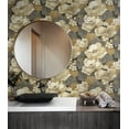 thumbnail image 5 of NextWall Ebony & Antique Gold Nouveau Floral Peel and Stick Wallpaper, 5 of 9