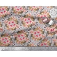 thumbnail image 2 of Soimoi Cotton Poplin Fabric Floral,Hummingbird & Squirrel Animal Printed Fabric 1 Yard 56 Inch Wide, 2 of 3