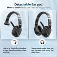 thumbnail image 2 of COSMUSIS Trucker Bluetooth Headset, Wireless Headsets with Noise Cancelling Microphone, 40+Hrs HD Talktime Bluetooth Headphones with Detachable Earpad/Single+Dual Mode for Office/Driving/Home, 2 of 5