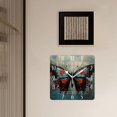 thumbnail image 3 of 12 Inch Wall Clock Battery Operated Square Clock Decorative for Office, Kitchen, Outdoor, Living Room，Beautiful Butterfly on Blue Background Creative Pattern, 3 of 4