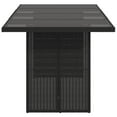 thumbnail image 3 of vidaXL Patio Table with Glass Top Black 74.8"x31.5"x29.1" Poly Rattan, 3 of 6