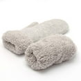 thumbnail image 4 of Jinhomg Womens Thick Fleece Mittens Soft Fluffy Cuff Sherpa Lining Mittens Gloves Thermal Cozy Cold Weather Mittens Accessories Gifts Sales Today Clearance Women Gray Free Size, 4 of 4