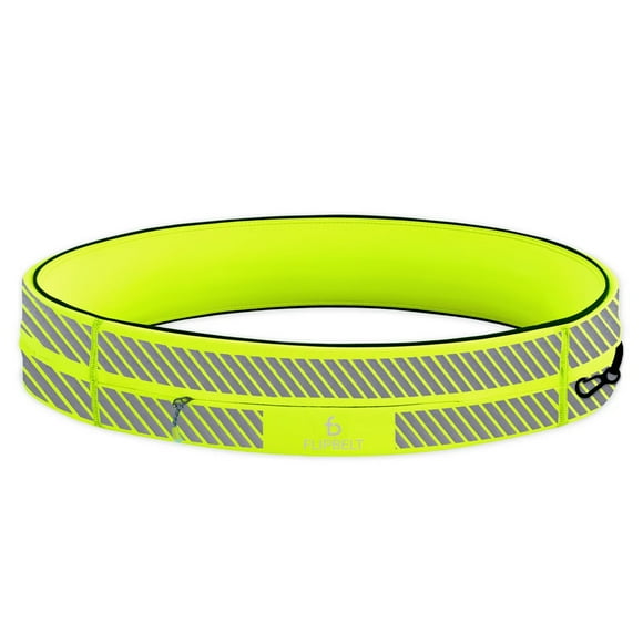 Cinturón reflectante FlipBelt para correr, amarillo neón, pequeño