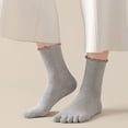 thumbnail image 4 of Ruffle Accent Toe Socks Breathable Fabric Sock for Casual Outfits and Long Hours Daily Wear Separated Toe Socks, 4 of 9