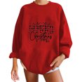 thumbnail image 2 of Chandails à Capuchon pour Femmes Mode Femmes Décontracté Imprimé Col Rond Manches Longues T-Shirt Ample Blouse d'Automne Chandail Tops Sans Capuche Chandails en Molleton Femmes Chandails à Capuchon en Liquidation, 2 of 5