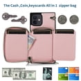 thumbnail image 3 of iPhone 12 Wallet Case, iPhone 12 Pro Case, Dteck Zipper Crossbody Phone Case with Card Holder Wrist Strap Purse Cover Compatible with iPhone 12 Pro / iPhone 12 6.1 inch, Rosegold, 3 of 9