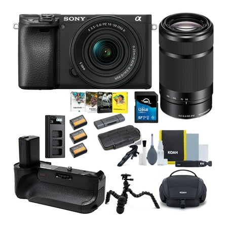 Sony a6400 Mirrorless Digital Camera Bundle with 16-50mm and 55-210mm Lenses