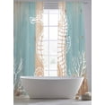 thumbnail image 4 of Coastal Sea Horse Sheer Curtains 84 Inch Length 2 Panels Set, Summer Coral Ocean Vintage Wood Voile Window Treatment Rod Pocket Curtains Sheers Drapes for Bedroom/Living Room/Kitchen 52"x84"x2, 4 of 7