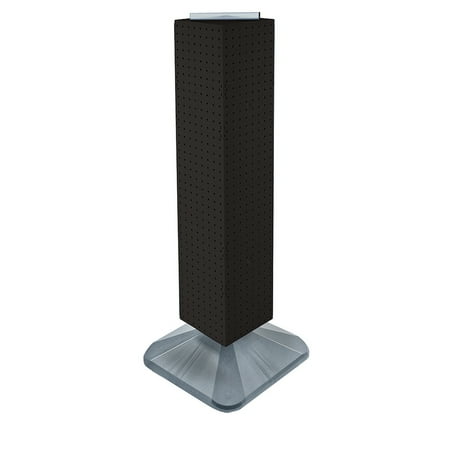 UPC: 0794504775631 | Azar Displays 703387-BLK Black Four-Sided Pegboard Floor Display on Revolving Base. Spinner Rack Tower. Panel Size: 8 W x 40 H