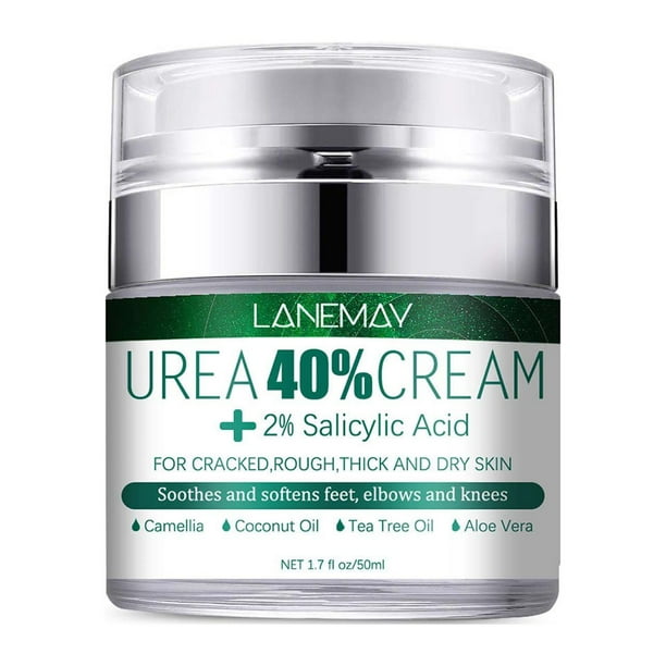 Crema de urea 42% | 2% de ácido salicílico | 50 g de crema intensiva para pies con urea y eliminador de callos | Con aloe vera y aceite de árbol de té para hidratar y suavizar la piel.