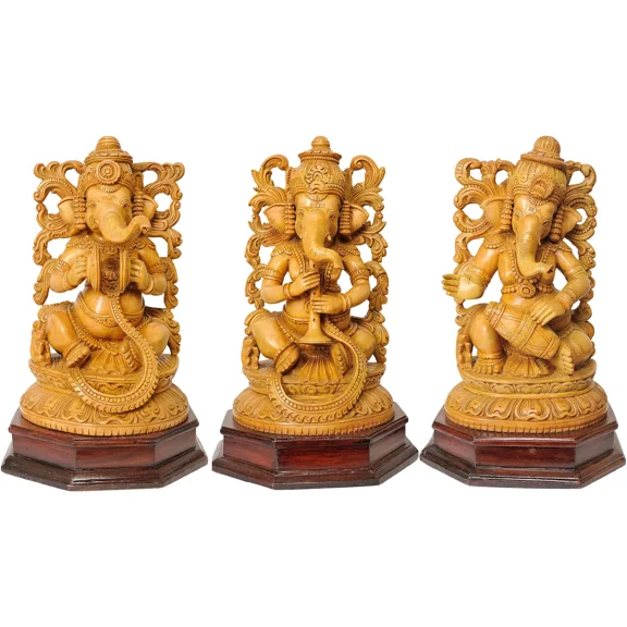 Set of Three Musical Ganeshas