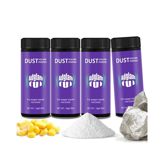 Adglamful Hair Styling Powder – 4-Pack, 10g Each, Matte Finish, Volumizing, Root Lift, Oil Control, Travel Size, Ideal for Daily Use