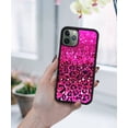 thumbnail image 5 of WIRESTER Shockproof Soft Rubber Cover Case for Apple iPhone 11 Pro Max 6.5" 2019, Hot Pink Glitter Sparkle With Black Pink Glitter Leopard, 5 of 5
