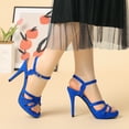 thumbnail image 3 of BLISSFUL STEP Women's Strappy Platform Slingback Stiletto Heels Sandals, 3 of 7