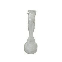 BIDK Home Pillar Glass Candle Holder  - 7.5" - Clear