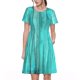 thumbnail image 1 of Balery Turquoise Wooden2 Vestidos sueltos de manga corta para mujer, vestidos de verano 2025, vestidos casuales de corte A con vuelo., 1 of 6