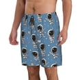 thumbnail image 2 of KLL Cute Cartoon Astronaut Men's Casual Summer Beach Shorts Hawaiian Shorts with Pockets-X-Large, 2 of 5