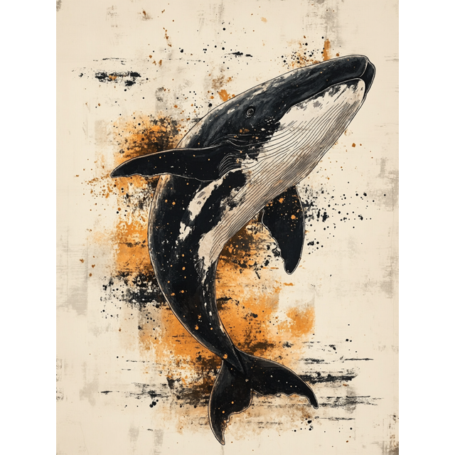 Qisvanset 12x16 Inch Jonah And Whale Canvas Wall Art, Biblical Sketch Art Boho Religious Gift Home Decor