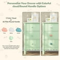thumbnail image 5 of 3 Drawer Dresser for Bedroom,Small Green Drawer Dresser with Colorful Cloud Handle, Chest of Drawers for Bedroom, Cute Scalloped Nightstand for Living Room, Entryway and Hallway, 5 of 18