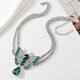 thumbnail image 4 of Juego De Aretes Y Collar Con Colgante De Mariposa, Conjunto De Aretes Y Collar Con Mariposas De Diamantes De Imitación De Doble Capa, Elegante, Verde Brillante Y Blanco Para Bodas, 4 of 7