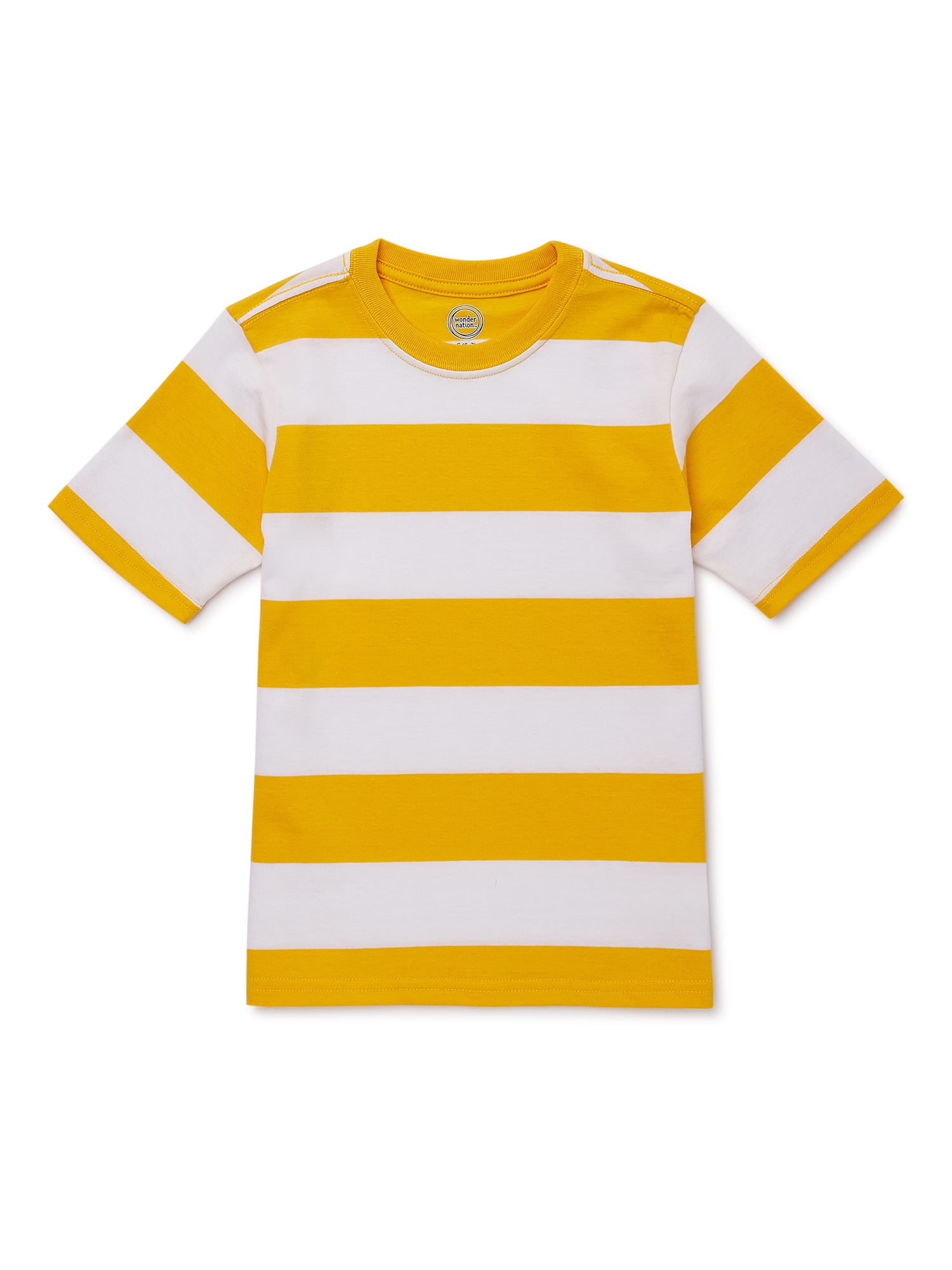 Wonder Nation Boys Short Sleeve Striped T-Shirt, Sizes 4-18 & Husky