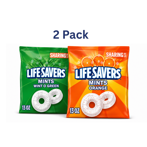 Mints Green Packet Life Savers, Wint O Green Party Size Mints, 50 oz, Individually Wrapped ...