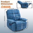 thumbnail image 6 of ALEAVIC Recliner Chair with Heat and Massage, Manual Recliner Chairs for Adults, Blue, 6 of 8