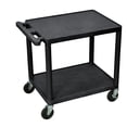 thumbnail image 2 of Offex 26"H Rolling Multipurpose Plastic Storage Utility AV Cart with 2 Shelves - Black, 2 of 2