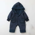 thumbnail image 2 of BXSRUTA Boys and Girls Hooded Thermal Fleece-Lined Romper for Outdoor Winter Activities with Gloves and Coat, 2 of 8