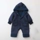 thumbnail image 1 of Mono de moda para exteriores con capucha para niños, grueso, cálido y forrado con forro polar para niños y niñas., 1 of 9