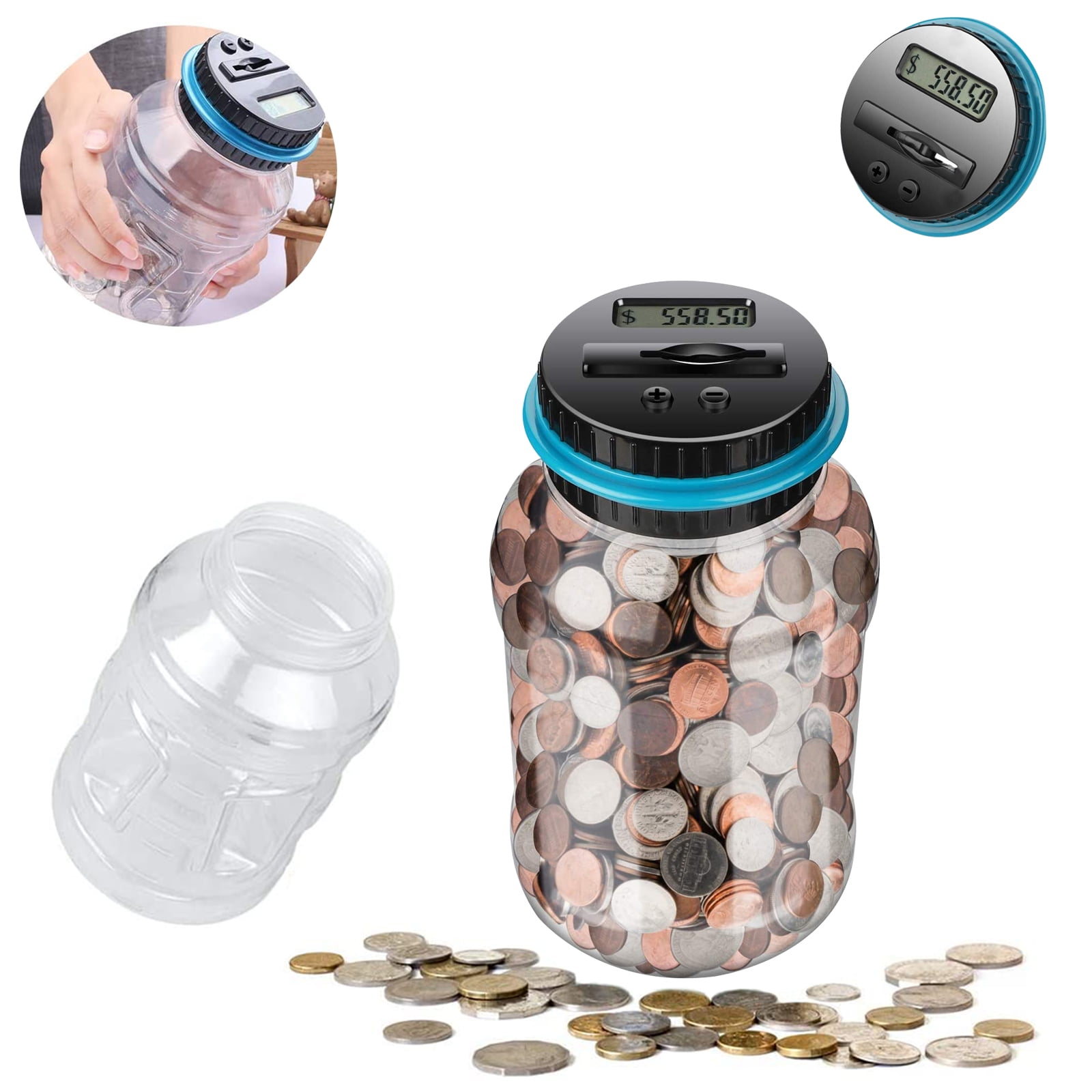 Digital Coin Counting Money Jar Change Xmas Birthday Gift For kids children 