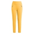 thumbnail image 7 of Oksale Slim Straight Leg Pants for Women with Pockets Petite Pull On Casual Summer Pants Plus Size Stretchy High Waisted Lightweight Pants Yellow 4XL, 7 of 7