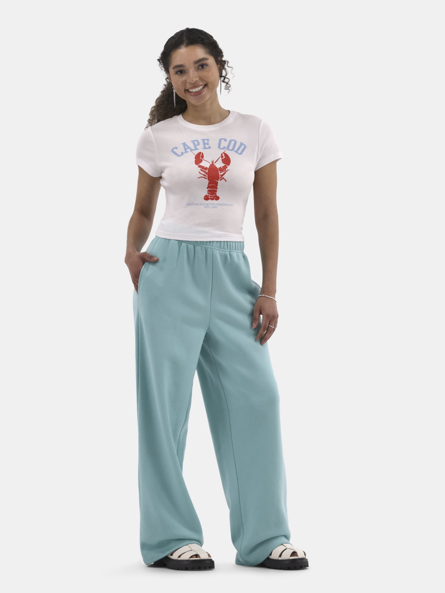 No Boundaries Soft Fleece Wide Leg Pants, 30” Inseam, 1 or 2-Pack, Women’s XXS-4X