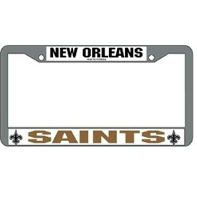 New Orleans Saints License Plate Frame Chrome