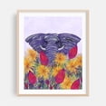 thumbnail image 2 of Where Giants Bloom - Mixed Media Floral Wildlife Illustration Modern Art Nature Unframed Wall Art Print 24 x 32 inches, 2 of 13