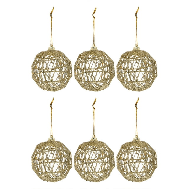 6 unids colgantes de bola artesanales Bolas de Navidad decorativas exquisitas decoraciones de bolas