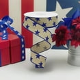 thumbnail image 2 of Craig Bachman 1.5 Inch Beige Royal Canvas Ribbon with Blue Stars, 10 Yards, 2 of 3