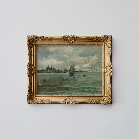 Vintage Sailboat Poster Nautical Coastal Cottage Wall Art Poster Decor, Unframed Poster Size 8x12