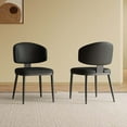 thumbnail image 2 of Montary Modern Dining Chairs Set of 2,Upholstered PU Leather Kitchen Side Chairs with Padded Seat and Metal Legs for Dining Room, Bedroom, Living Room, Black, 2 of 7