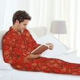 thumbnail image 6 of Naloa Tomatoes Men’s Pajamas Set - Long Sleeve Button Down Sleep Shirt and Pajama Bottoms Sleepwear Set-Medium, 6 of 7