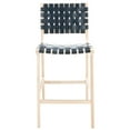 thumbnail image 3 of SAFAVIEH Adah Leather Counter Stool, Black/Natural (19.7 in. W x 20.1 in. D x 40.7 in. H), 3 of 7