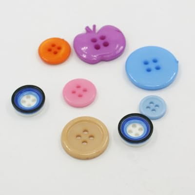 100Pcs Acrylic Buttons Large Buttons 2-Hole 4-Hole Mixed Shapes Mixed Color 22x20x4mm 2mm