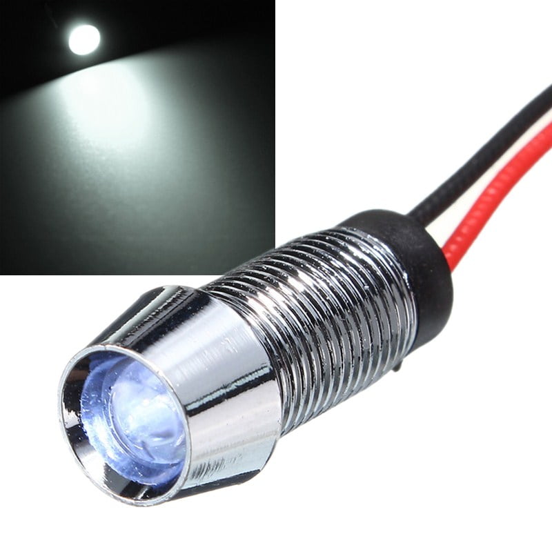 Blue Red Green 8mm LED Panel Indicator Warning Light 12V Yellow