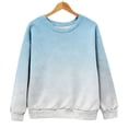 thumbnail image 6 of Women's Oversized Long Sleeve Sweatshirt, Tie Dye Gradient Color Pullover, Loose Fit Crewneck Top, Plus Size Casual Streetwear, Fall Winter Long Sleeve Crewneck Light blue L, 6 of 9