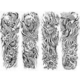 thumbnail image 2 of Etiquetas Engomadas Del Tatuaje 4pcs tatuajes falsos desechables animales hombro tatuajes hombres mujeres para cuerpo brazo completo Wdftyju Libre de BPA, 2 of 4