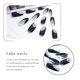 thumbnail image 3 of Oval Press on Nails Medium Length Butterfly Fake Nails Black Matte False Nails Long Faux Nails Art Full Cover Acrylic Nails with Design for Women and, 3 of 4